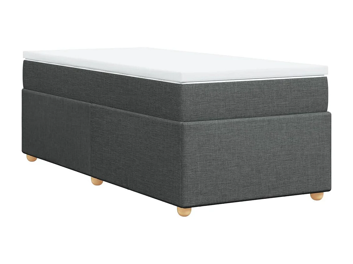 Cama box spring - 100x200 cm com molas/colchão tecido cinza-escuro PT747712