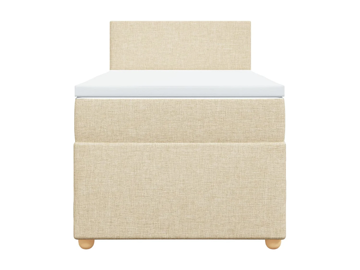 Ensemble complet boxspring + matelas Crème 80x200 cm Tissu FR28086