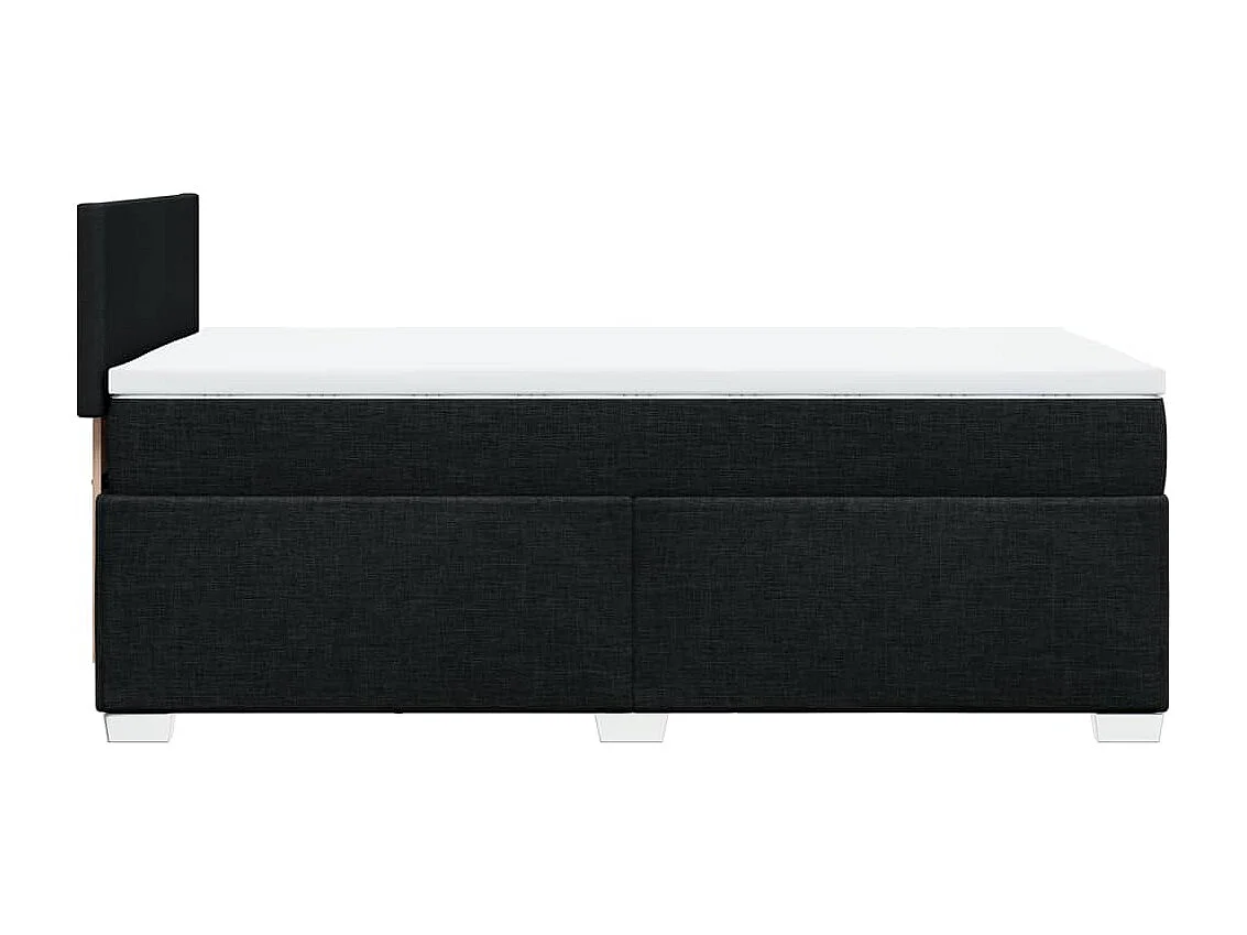 Cama box spring con colchón tela negro 80x200 cm ES492270