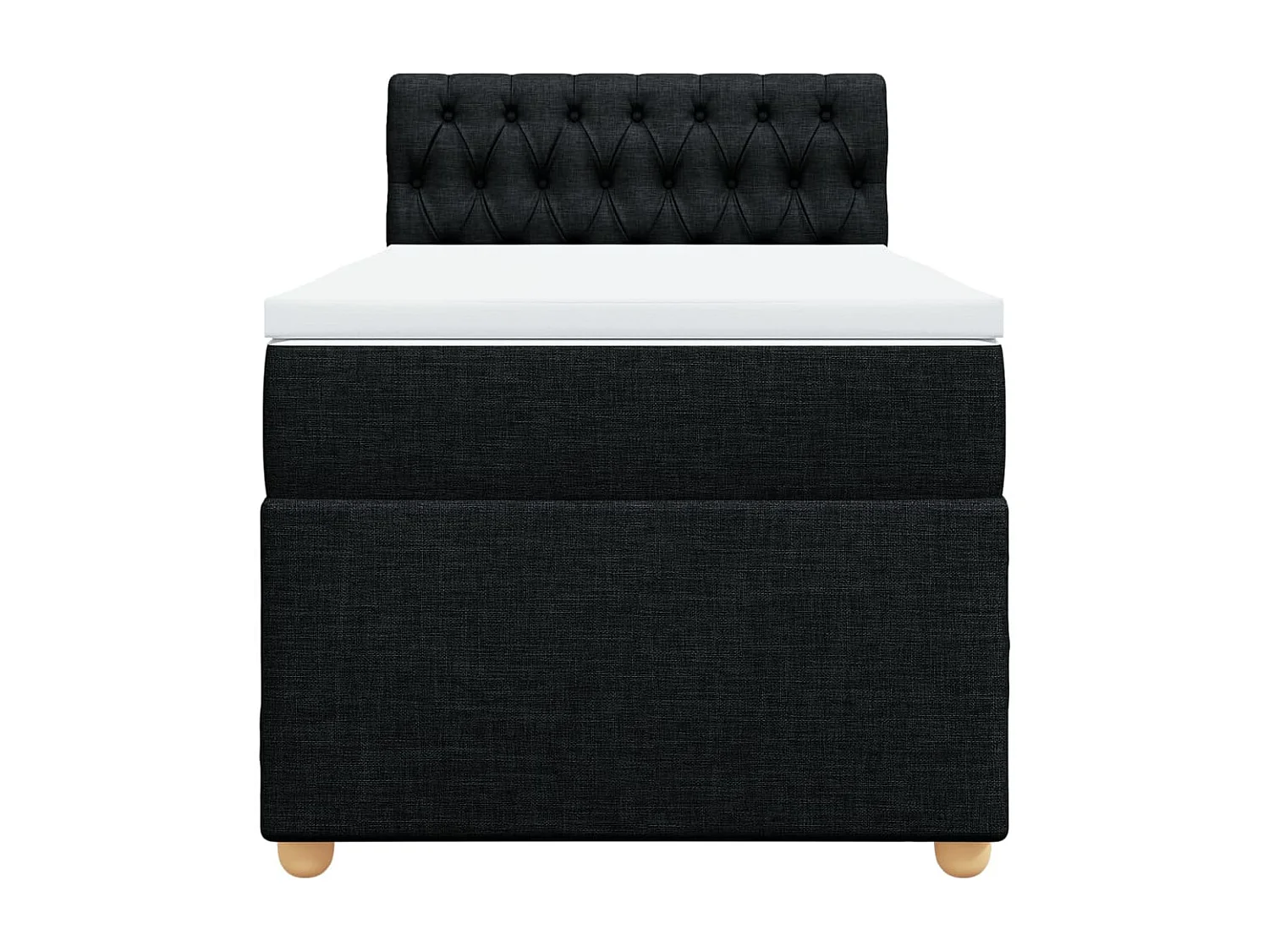 Cama box spring - 80x200 cm com molas/colchão tecido preto PT333463