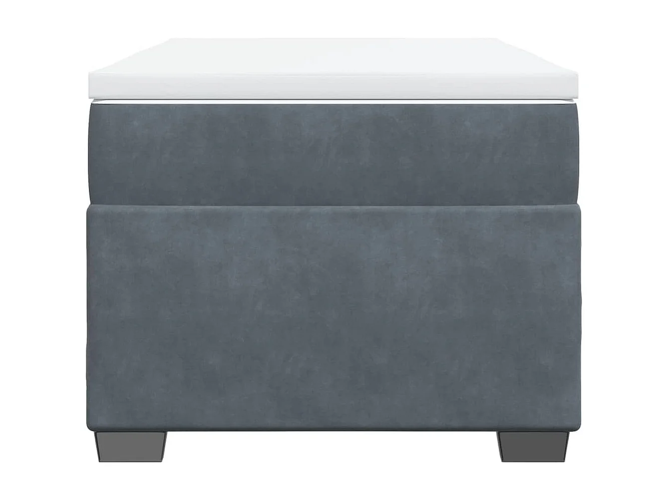 Sommier à lattes de lit et matelas Gris foncé 90x200 cm Velours FR10876