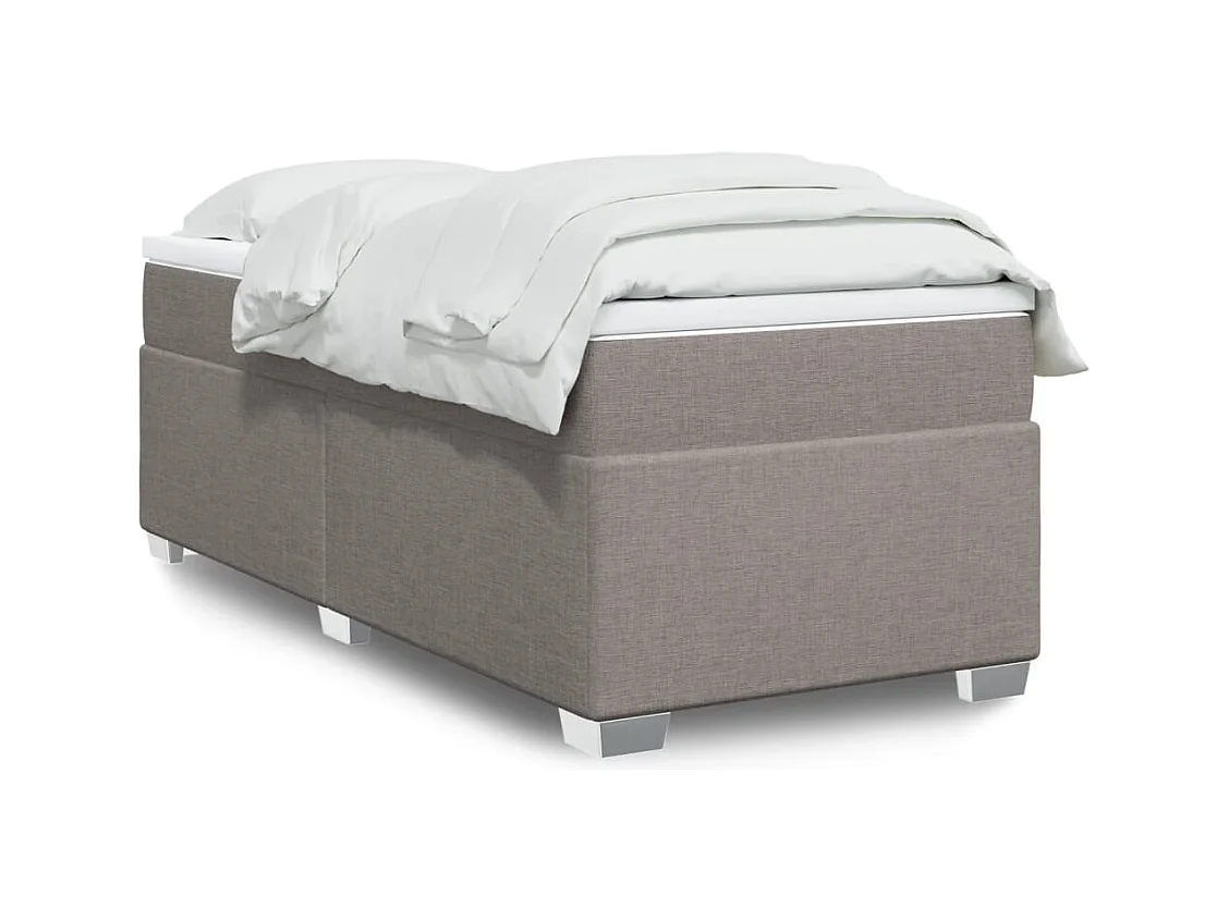 Ensemble complet boxspring + matelas Taupe 90x190 cm Tissu FR65050