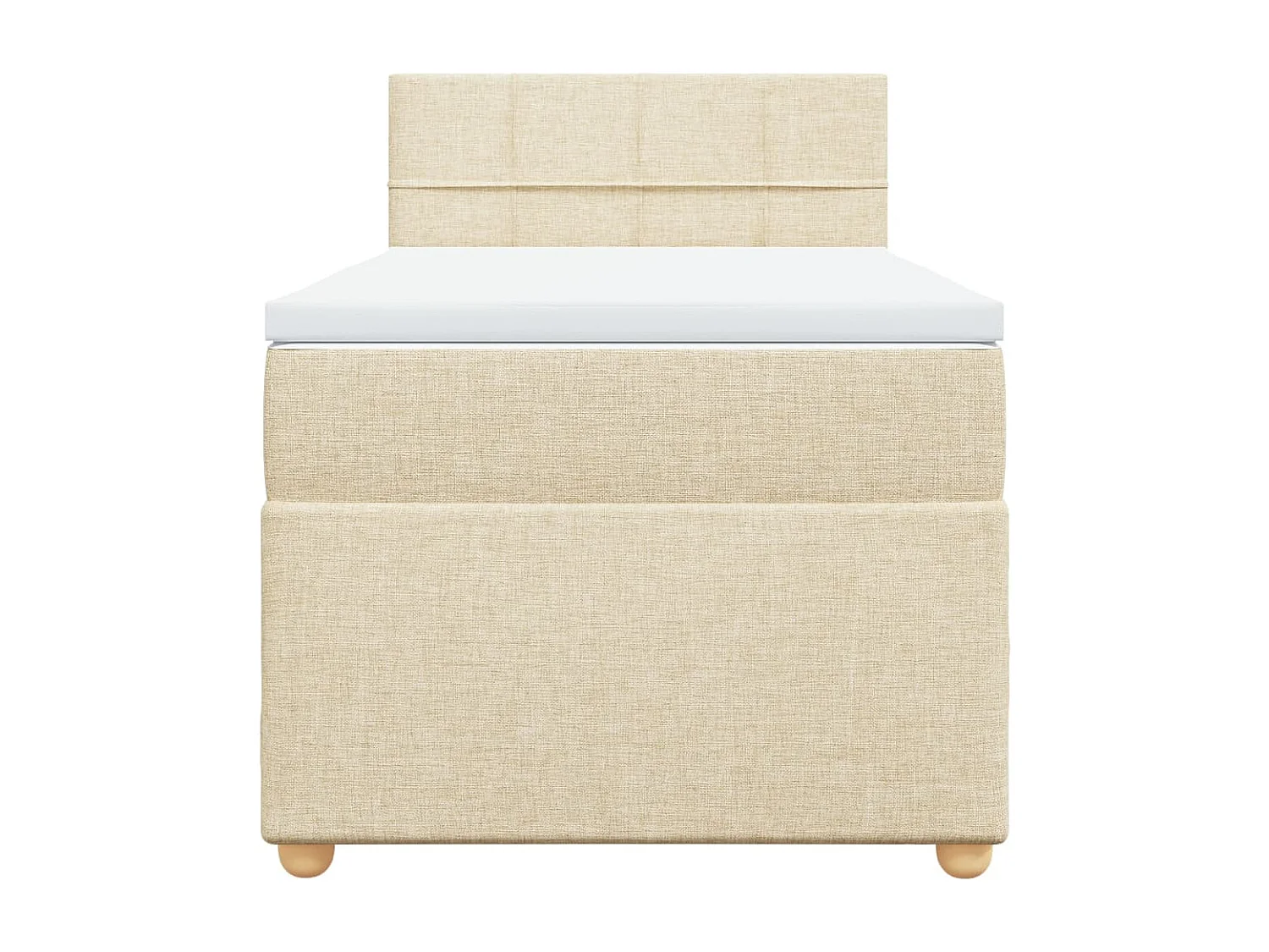 Ensemble complet boxspring + matelas Crème 80x200 cm Tissu FR17881