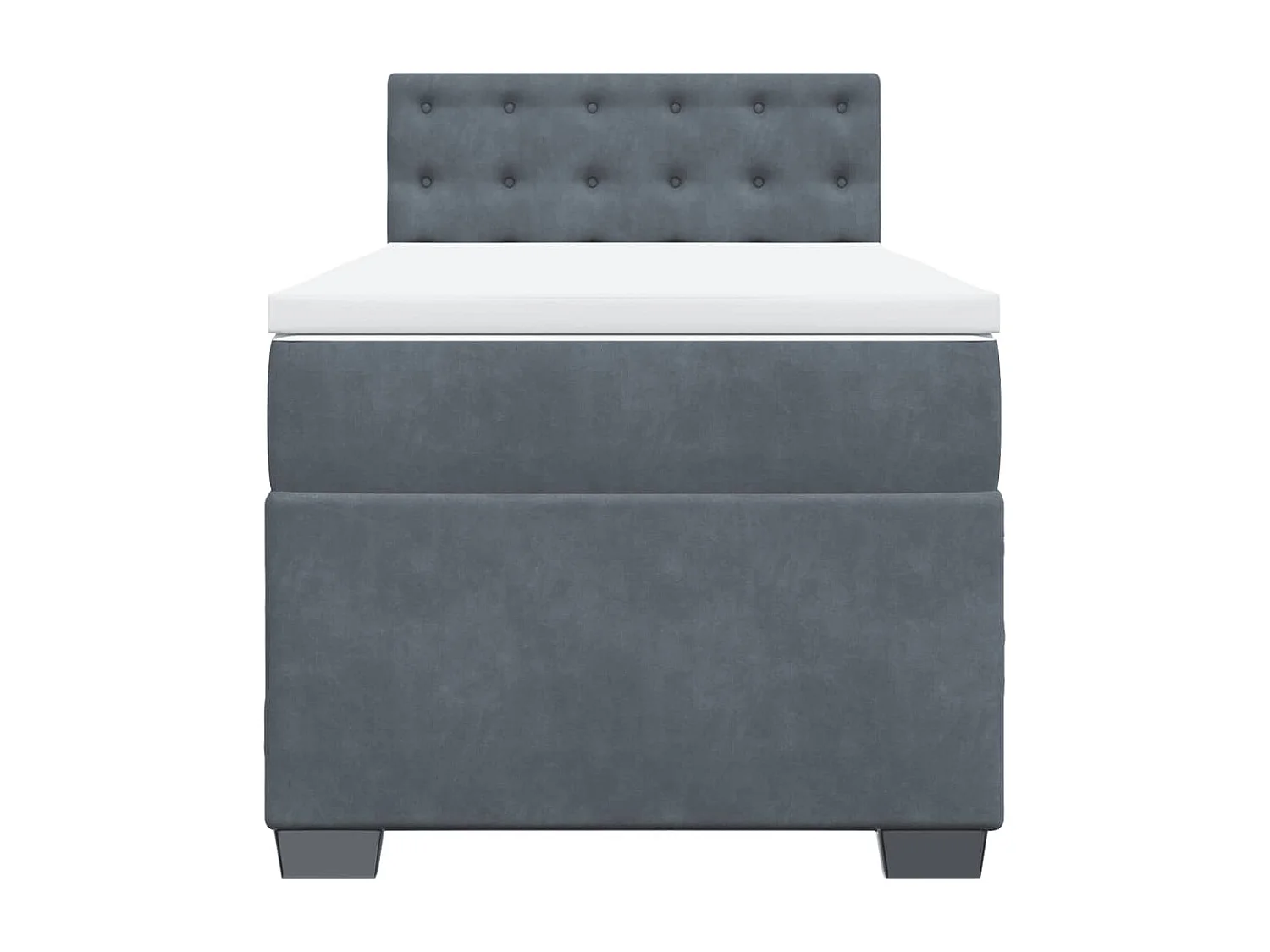 Cama box spring - 90x190 cm com molas/colchão veludo cinza-escuro PT565545