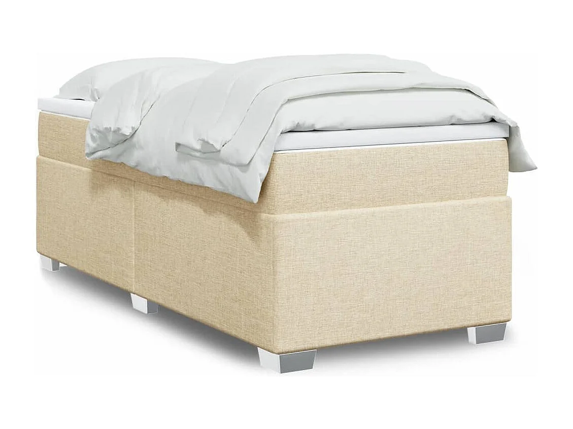 Ensemble complet boxspring + matelas Crème 80x200 cm Tissu FR19776