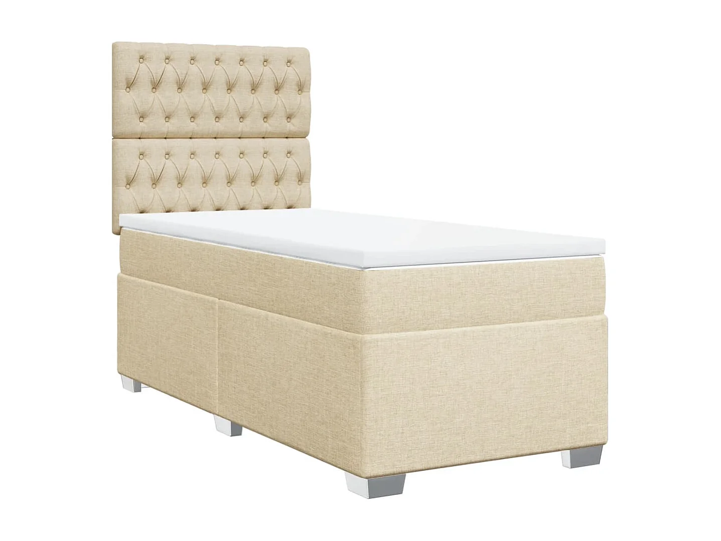 Ensemble complet boxspring + matelas Crème 100x200 cm Tissu FR44841