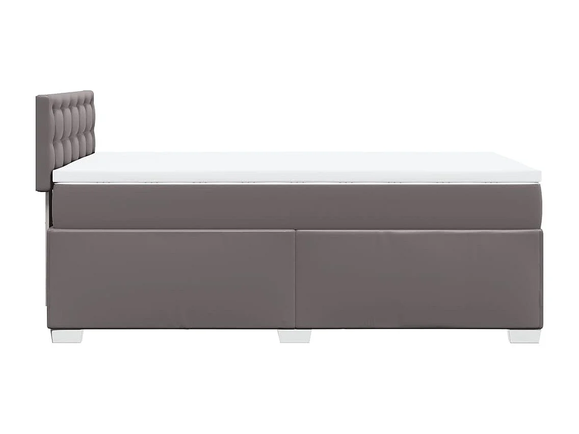 Cama box spring - 90x190 cm com molas/colchão couro artificial cinzento PT892005