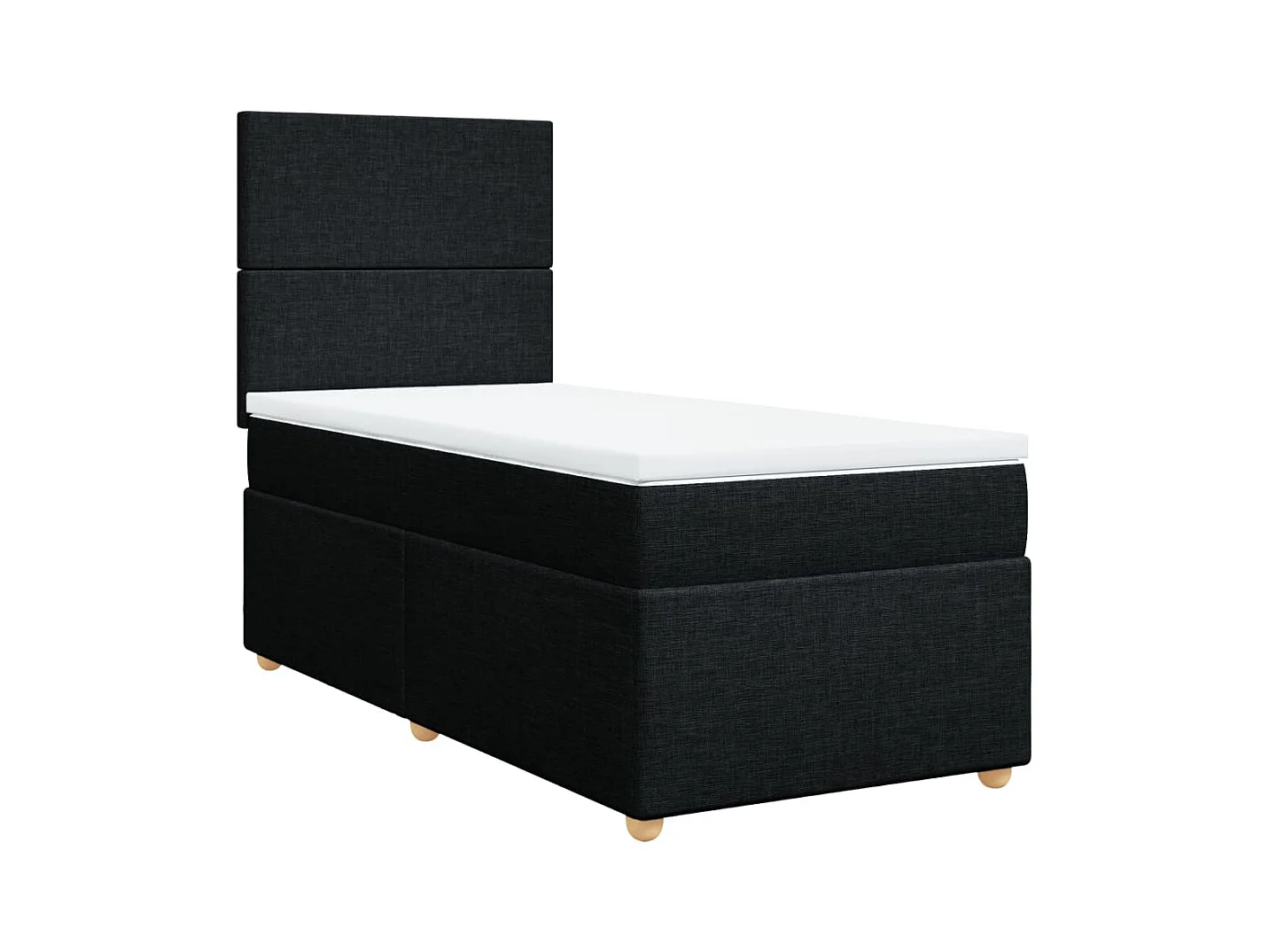 Cama box spring - 80x200 cm com molas/colchão tecido preto PT171849