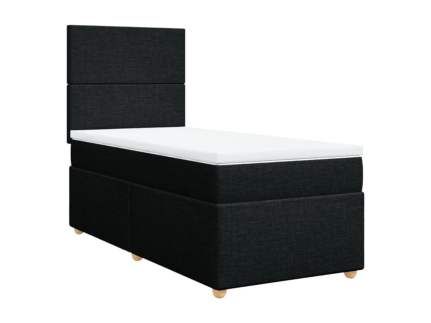 Cama box spring - 80x200 cm com molas/colchão tecido preto PT171849