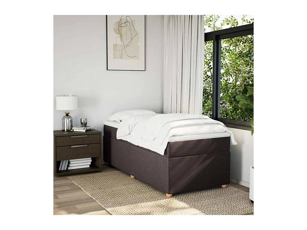 Ensemble complet boxspring + matelas Marron foncé 80x200 cm FR70933