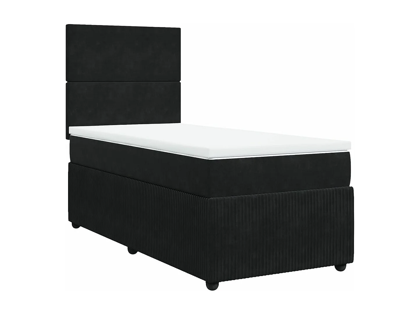 Cama box spring - 80x200 cm com molas/colchão veludo preto PT601079