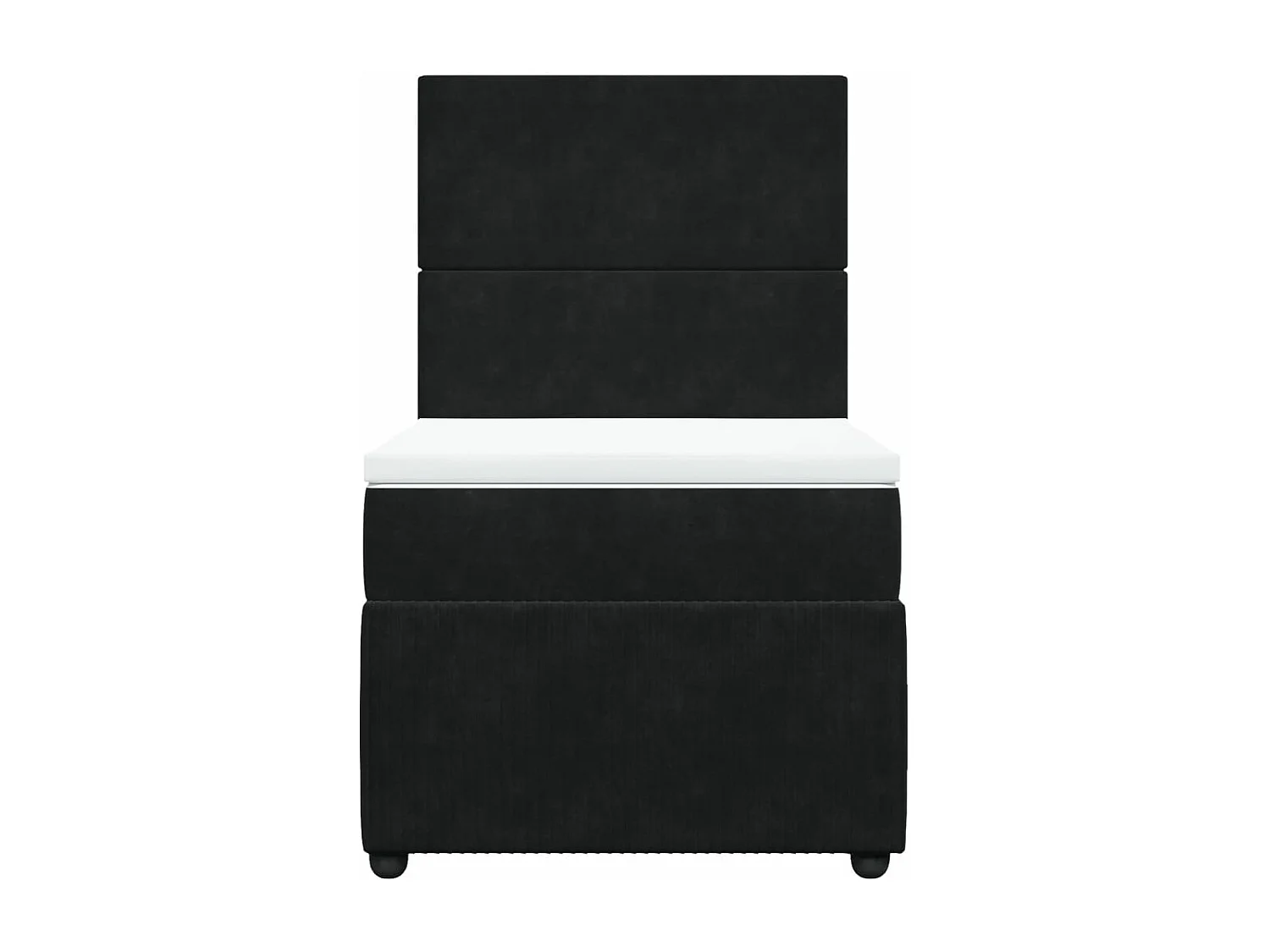 Cama box spring - 80x200 cm com molas/colchão veludo preto PT601079