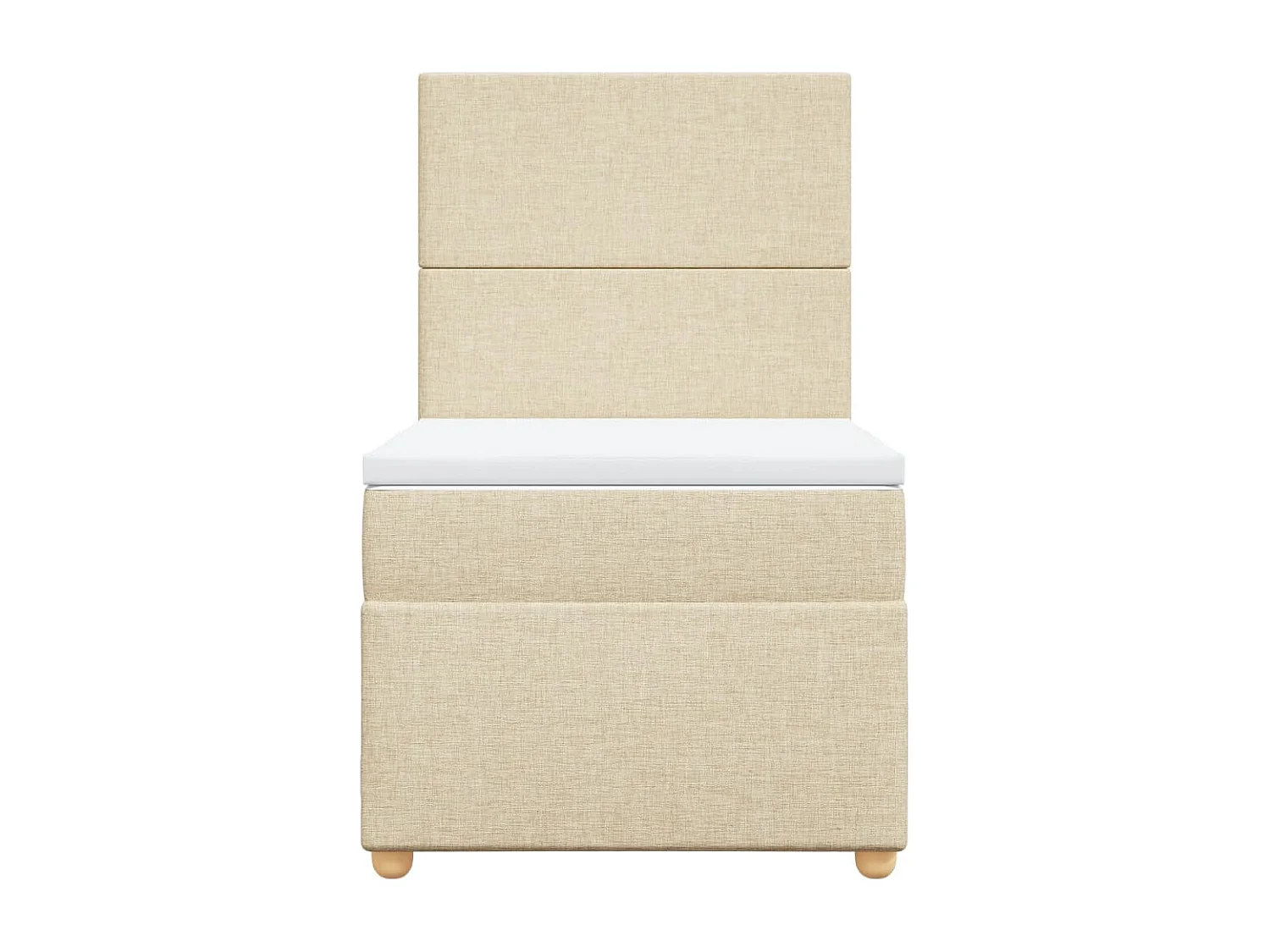 Ensemble complet boxspring + matelas Crème 80x200 cm Tissu FR98230