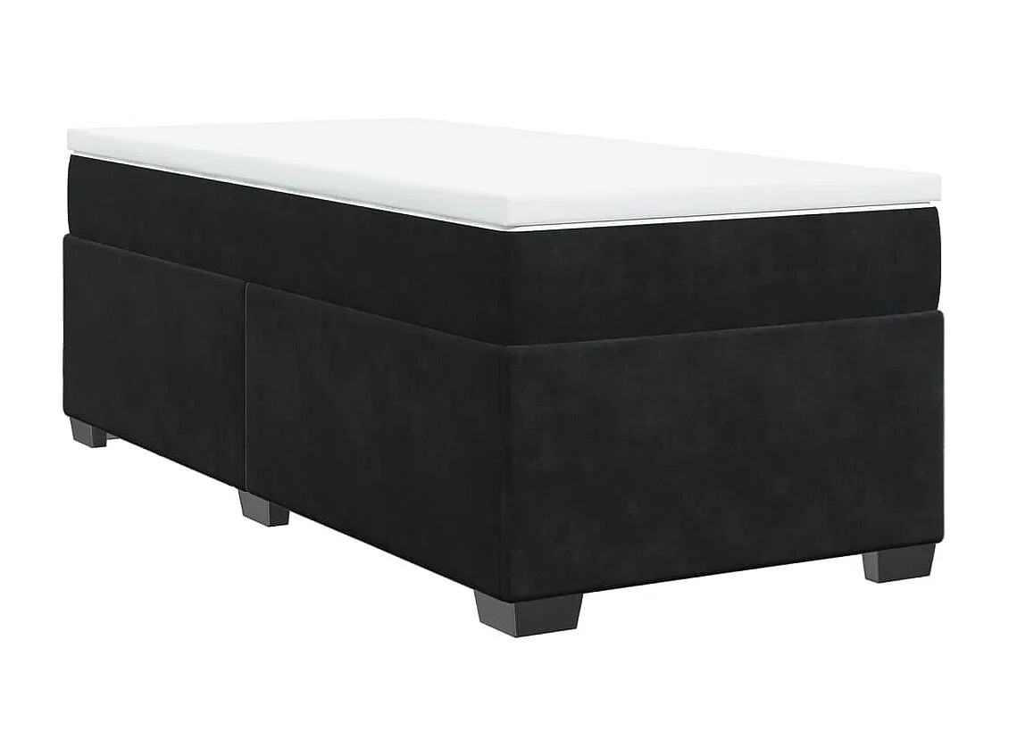 Ensemble complet boxspring + matelas Noir 90x200 cm Velours FR64802