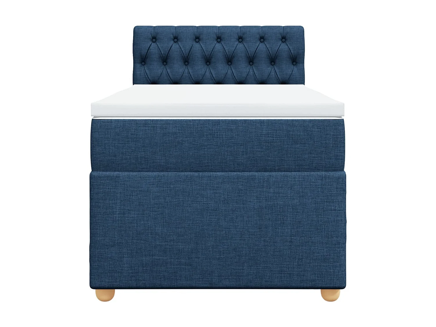 Cama box spring con colchón tela azul 80x200 cm ES567821