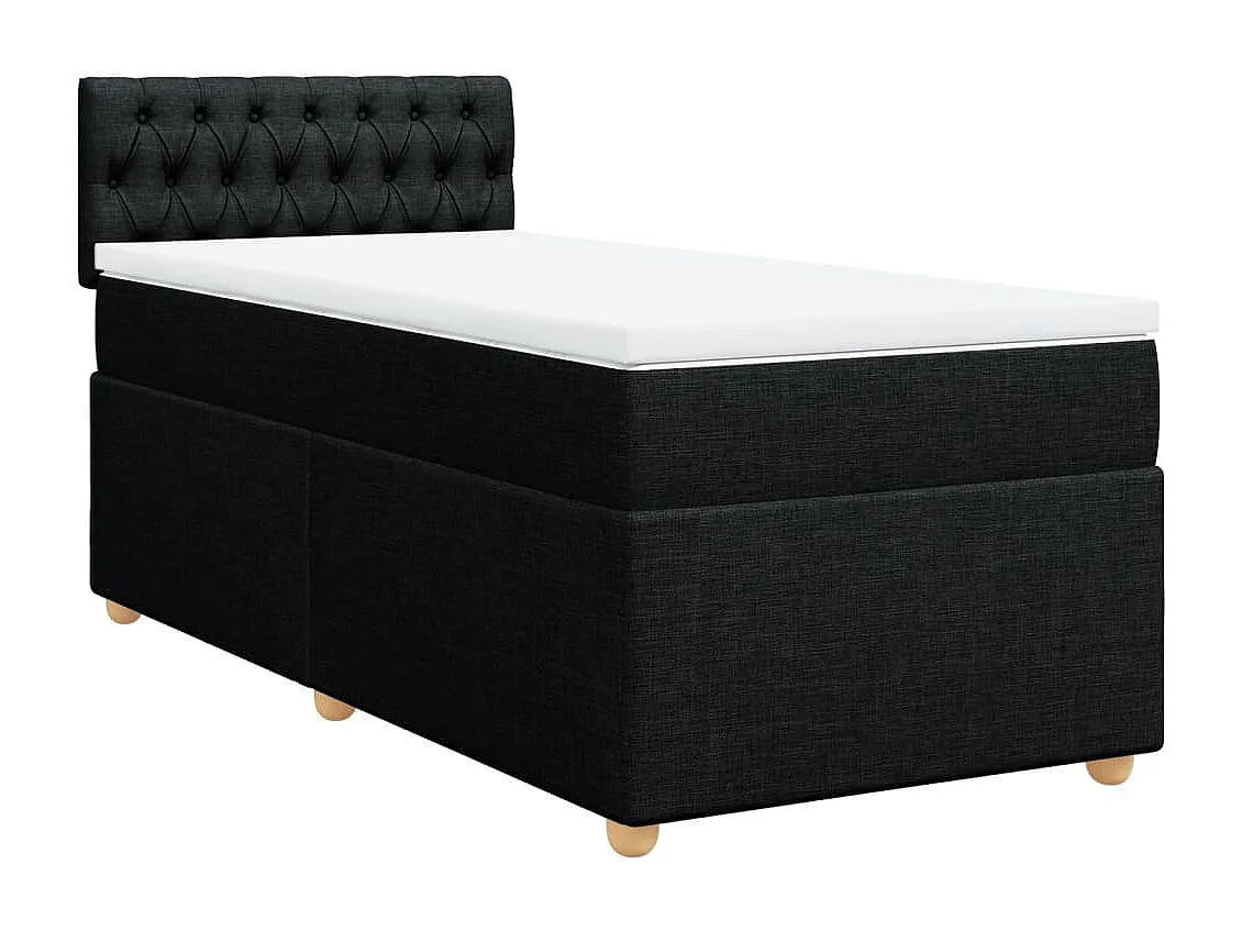 Cama box spring - 80x200 cm com molas/colchão tecido preto PT216535