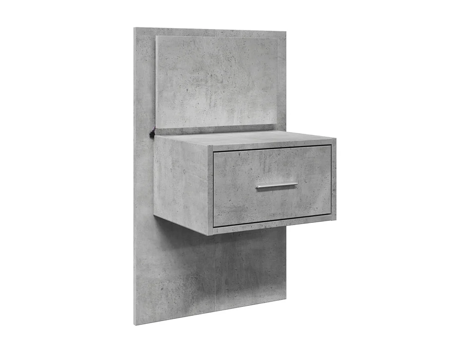 Table de chevet murale avec lumières LED gris béton FR10541