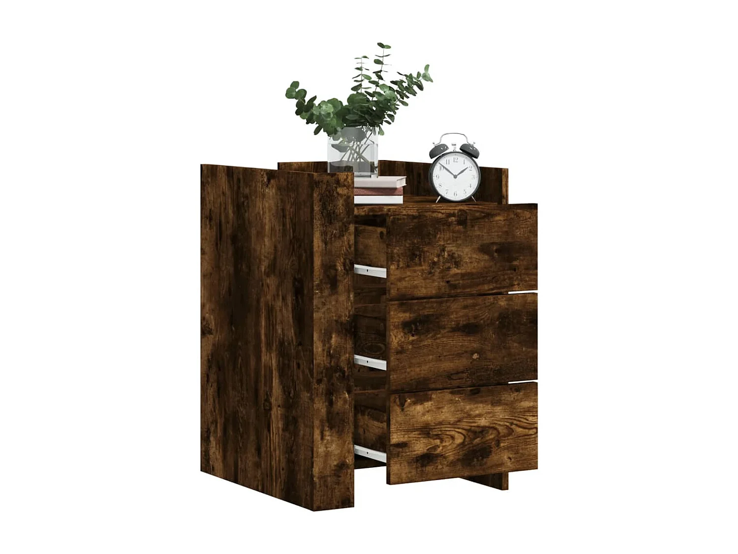 Table de chevet chêne fumé 45x50x65 cm bois d'ingénierie FR33878