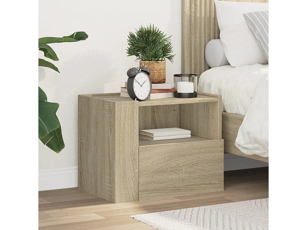 Mesa de cabeceira de parede 45x30x35 cm carvalho sonoma PT304596