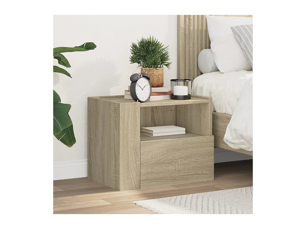Nachtkastje wandgemonteerd 45x30x35 cm sonoma eikenkleurig BE417571