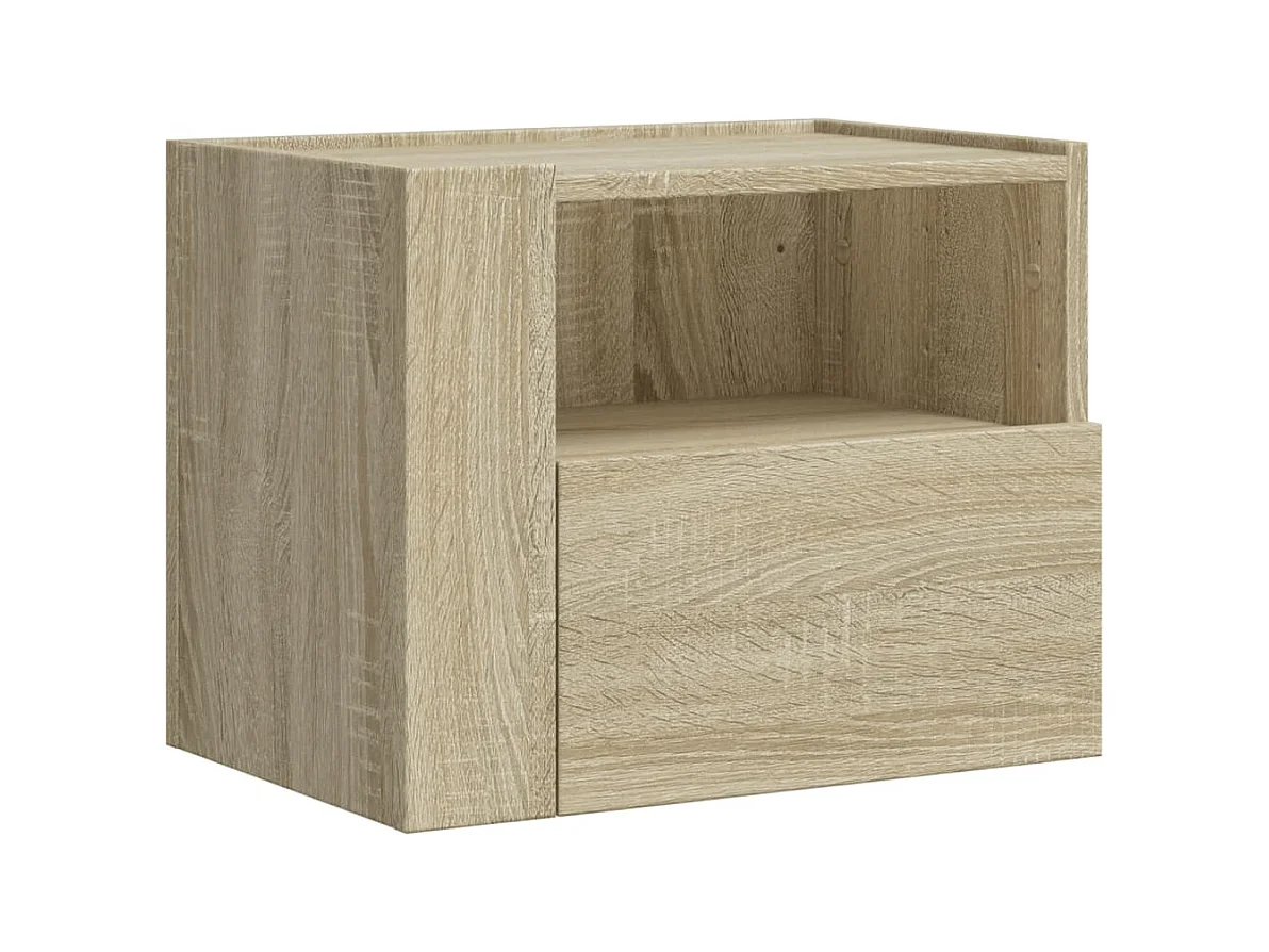 Nachtkastje wandgemonteerd 45x30x35 cm sonoma eikenkleurig BE417571