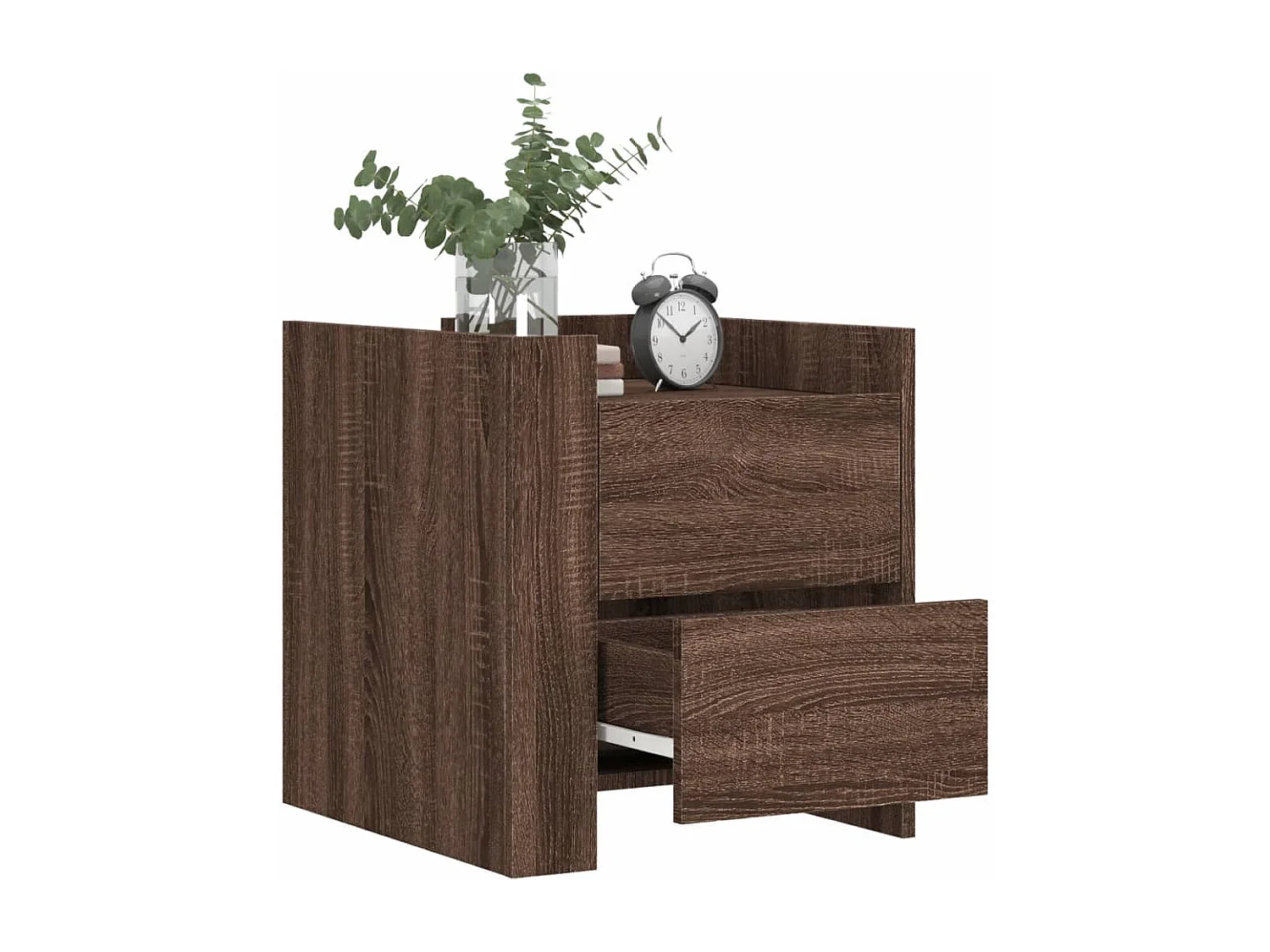 Table de chevet chêne marron 45x50x50 cm bois d’ingénierie FR25671