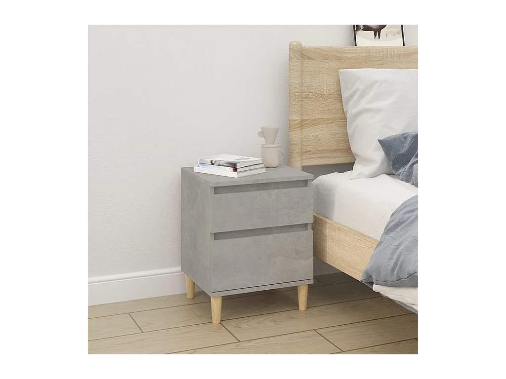 Nachtkastjes 2 st 40x35x50 cm betongrijs BE563282