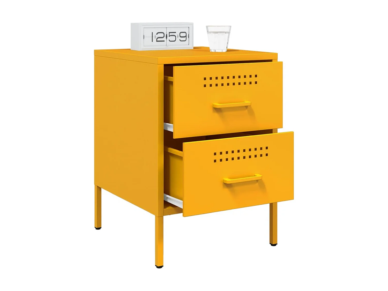 Tables de chevet 2 pcs jaune moutarde 36x39x50,5 cm acier FR11411