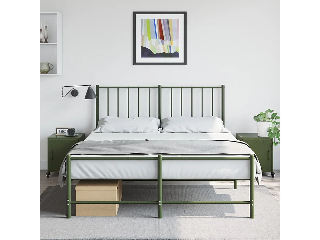 Mesas de cabeceira 2 pcs 36x39x43,5 cm aço verde-azeitona PT432840