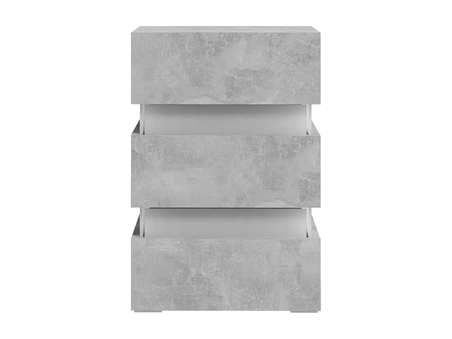 Table de chevet à LED gris béton 45x35x67 cm bois d'ingénierie FR87886