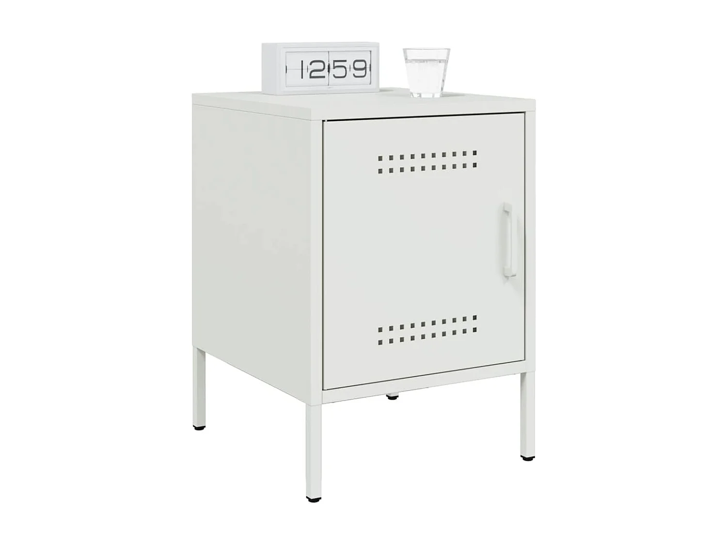 Mesa de cabeceira 36x39x50,5 cm aço branco PT865686