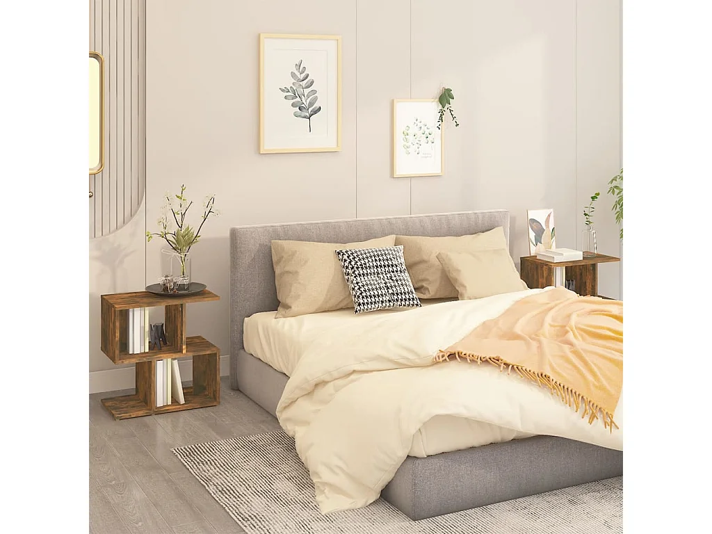 Tables de chevet 2pcs Chêne fumé 50x30x51,5cm Bois d'ingénierie FR62124