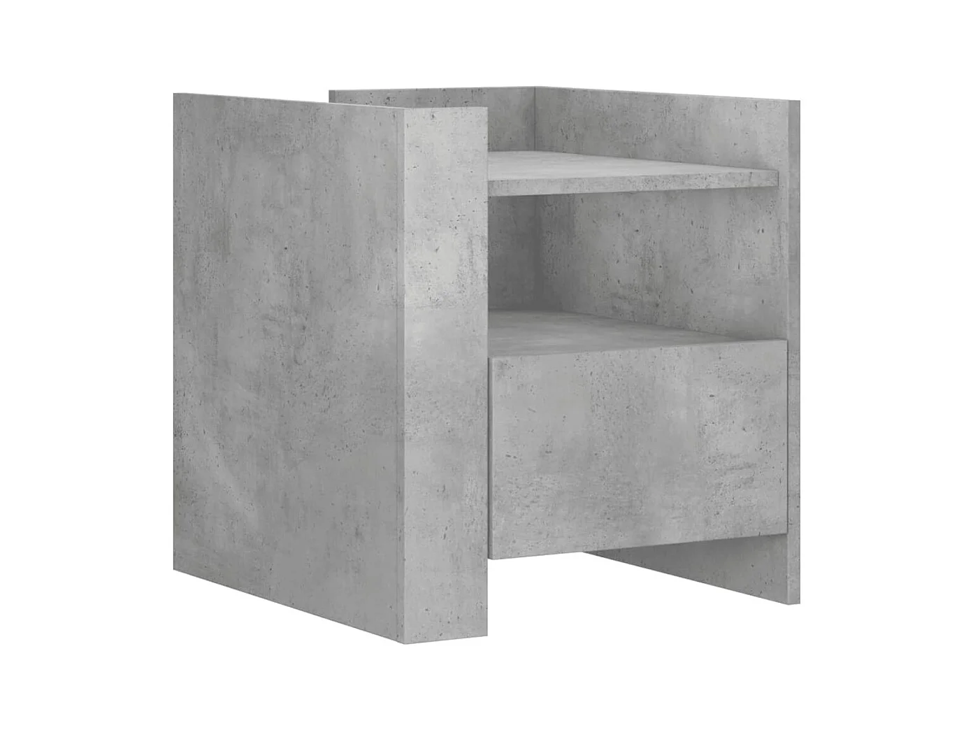 Nachtkastje 45x50x50 cm bewerkt hout betongrijs BE877941