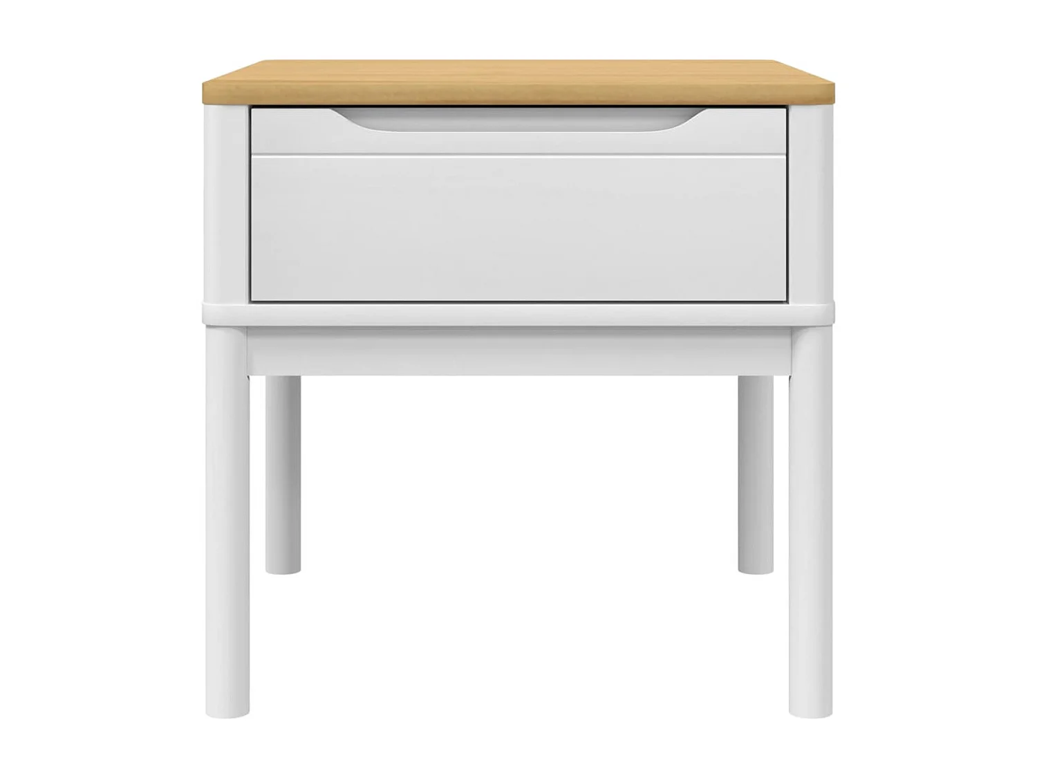 Table de chevet FLORO blanc 55x55x54 cm bois de pin massif FR78695