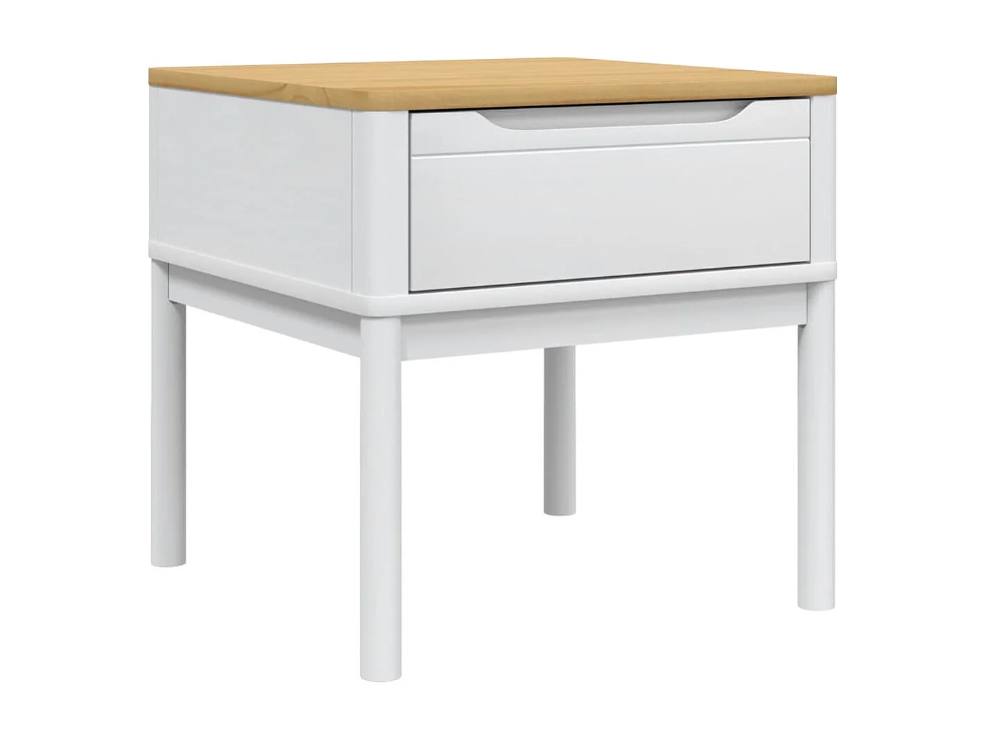 Mesita FLORO madera maciza de pino blanca 55x55x54 cm ES890486