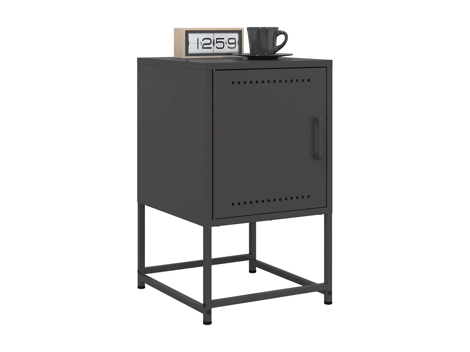 Table de chevet noir 36x39x60,5 cm acier FR62208