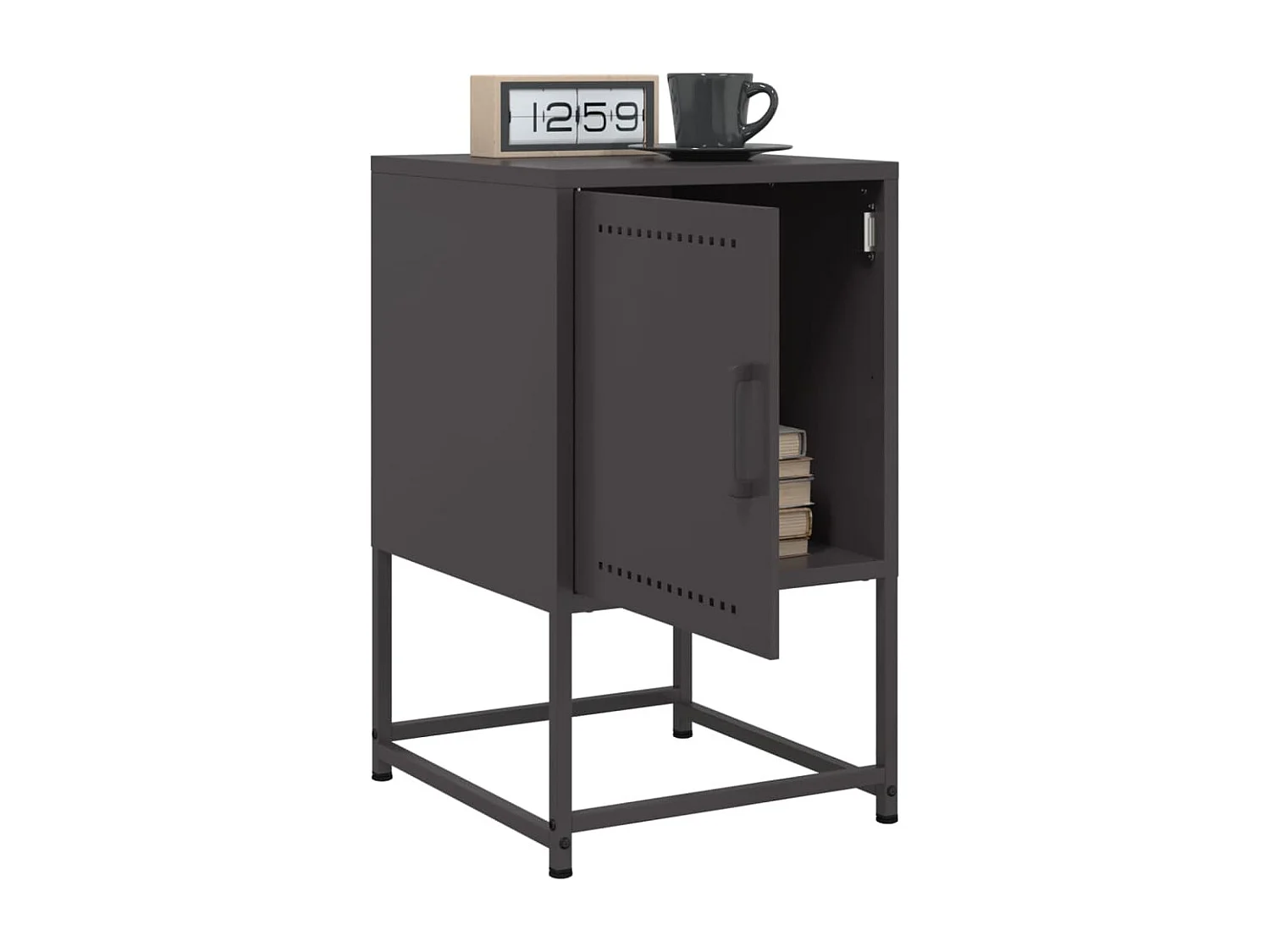 Table de chevet noir 36x39x60,5 cm acier FR62208