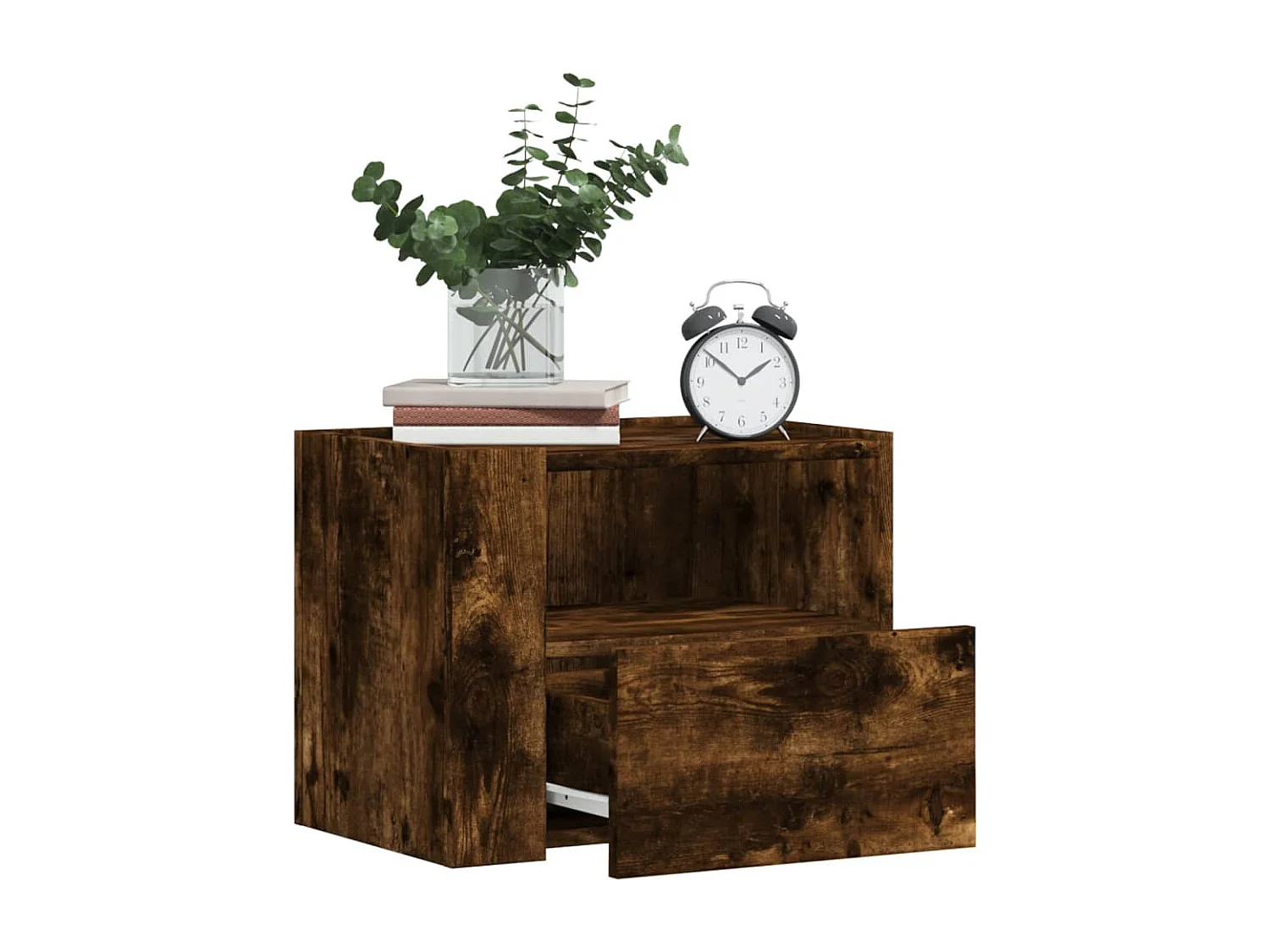 Mesa de cabeceira de parede 45x30x35 cm carvalho fumado PT133900