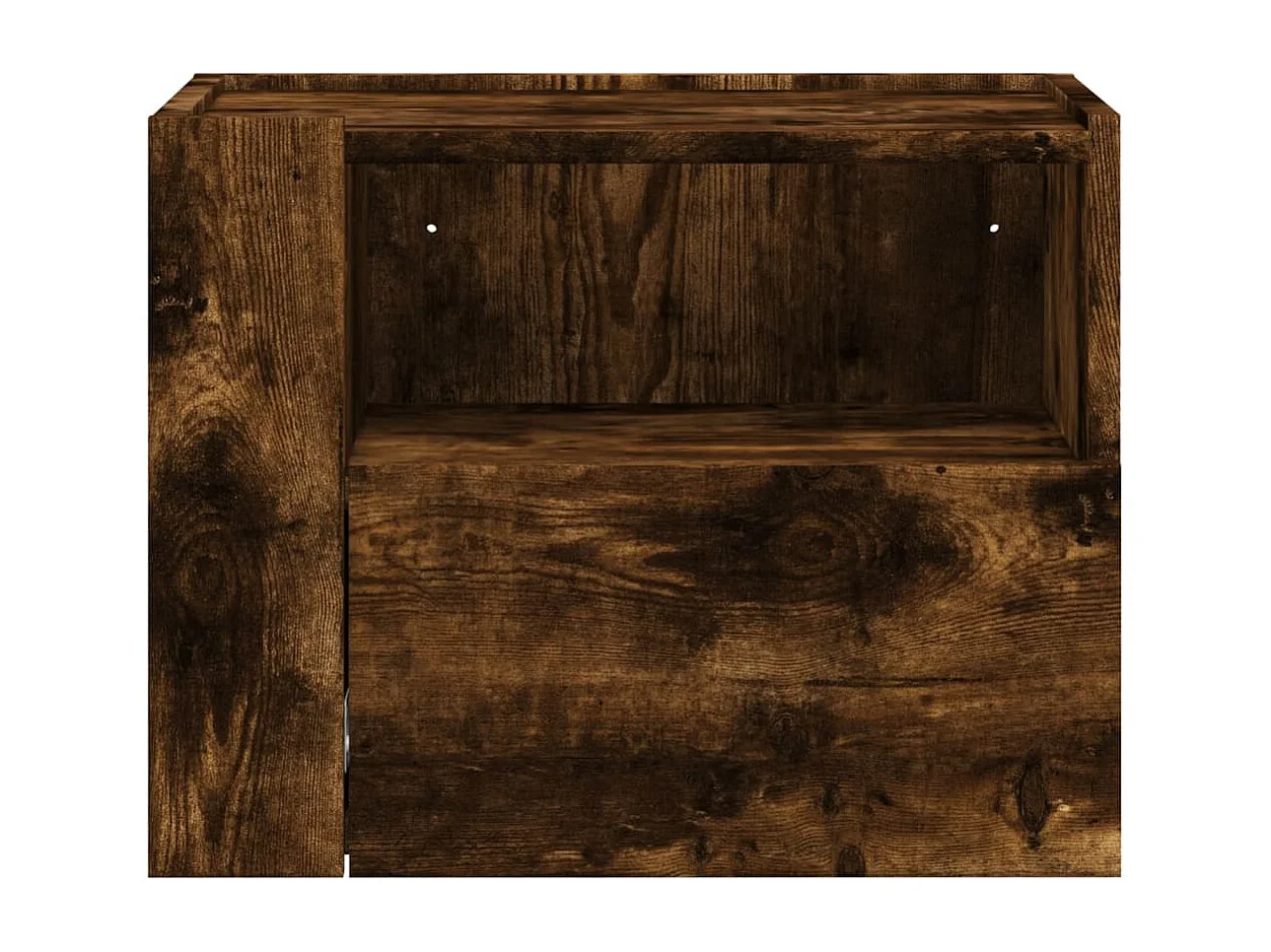 Table de chevet murale chêne fumé 45x30x35 cm FR65892