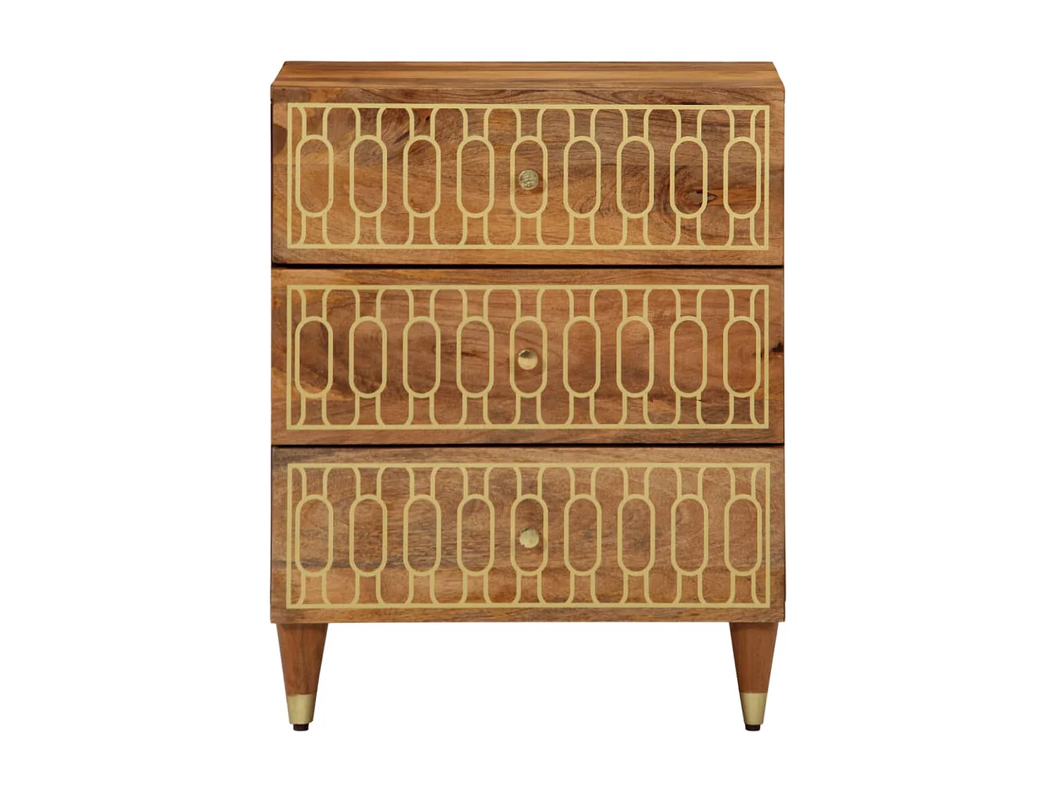 Mesita de noche madera maciza de mango 50x33x62 cm ES532573