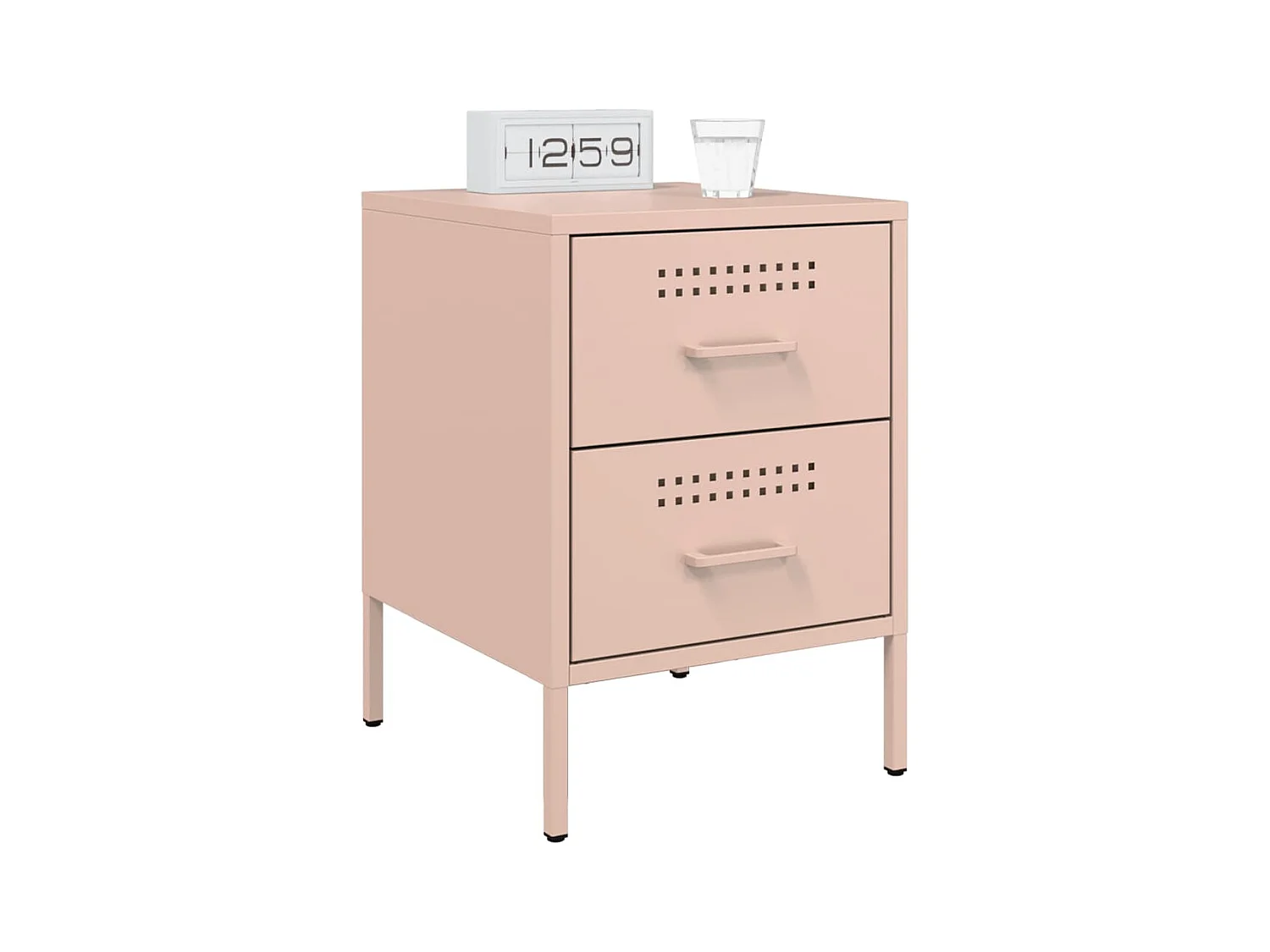 Tables de chevet 2 pcs rose 36x39x50,5 cm acier FR33500