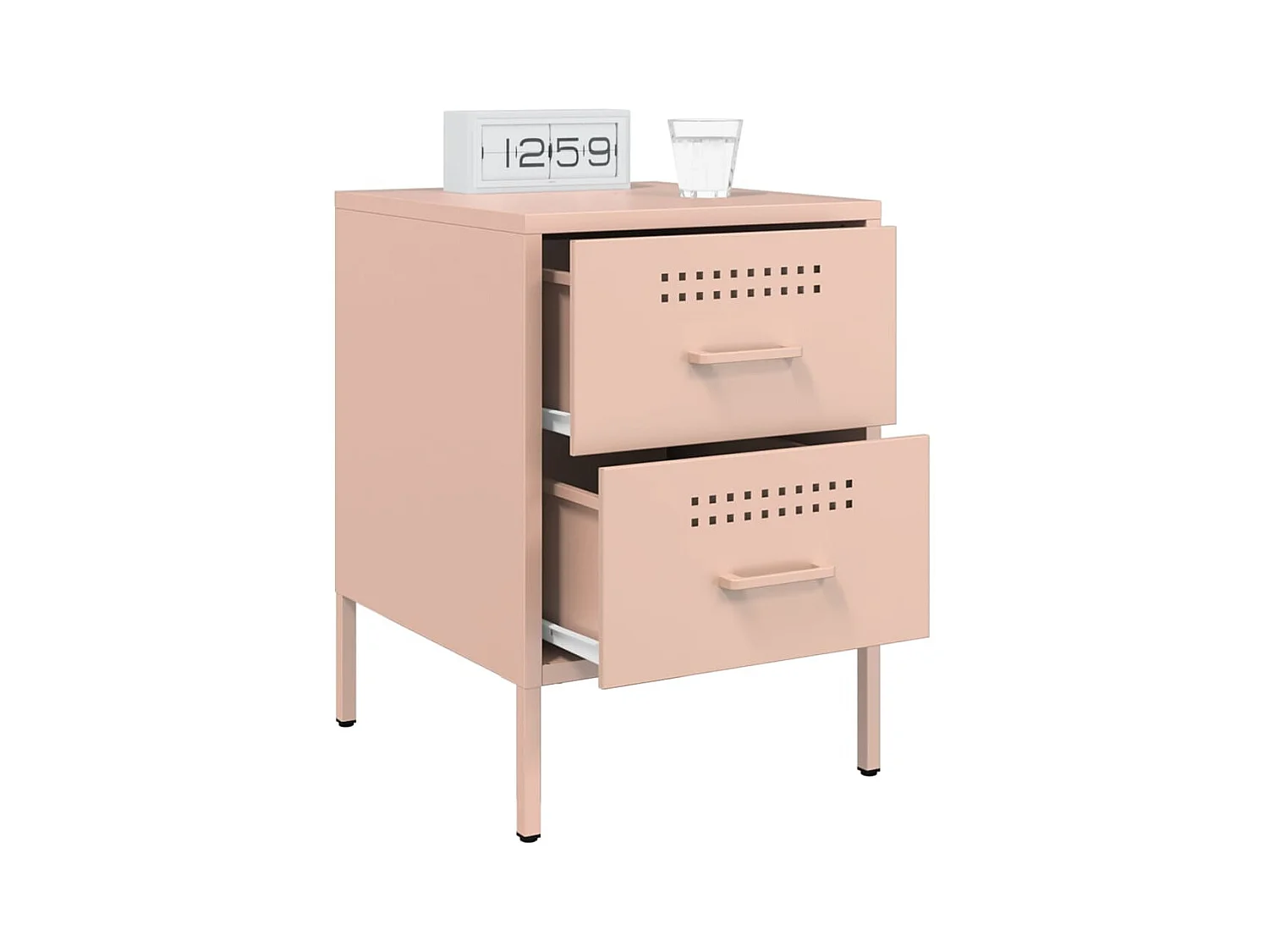 Tables de chevet 2 pcs rose 36x39x50,5 cm acier FR33500