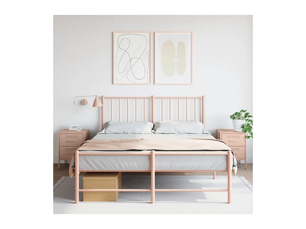 Tables de chevet 2 pcs rose 36x39x50,5 cm acier FR33500