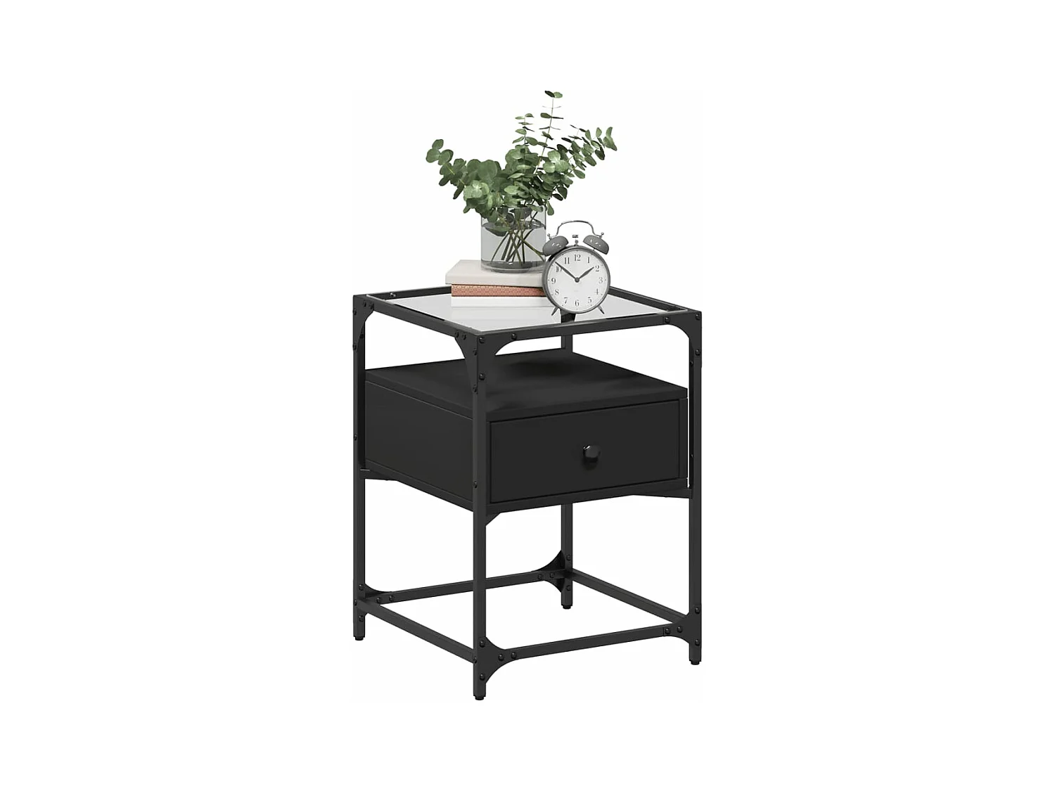 Tables de chevet 2 pcs noir 40x40x55 cm bois d’ingénierie FR46768