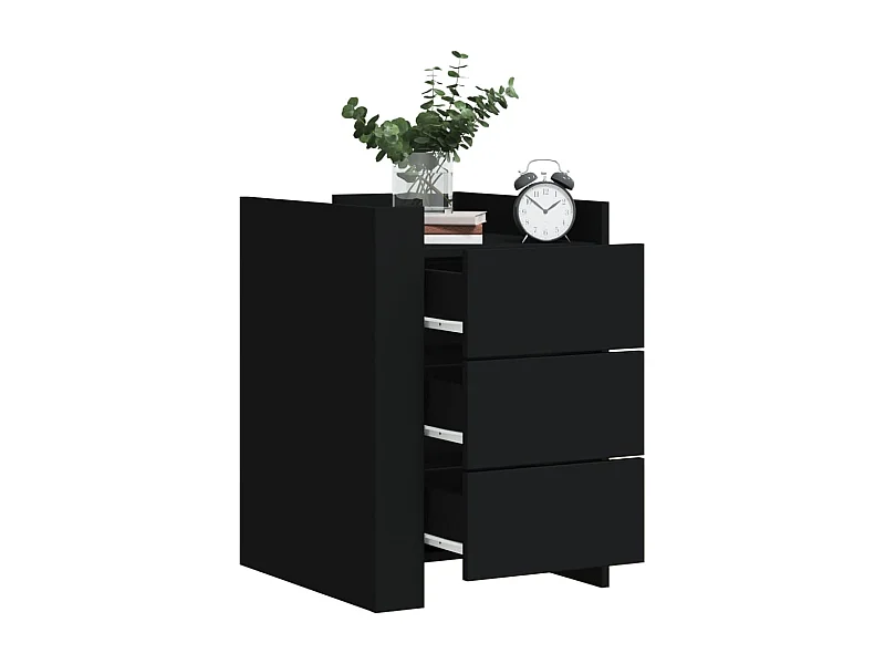 Mesa de cabeceira 45x50x65 cm derivados de madeira preto PT788870