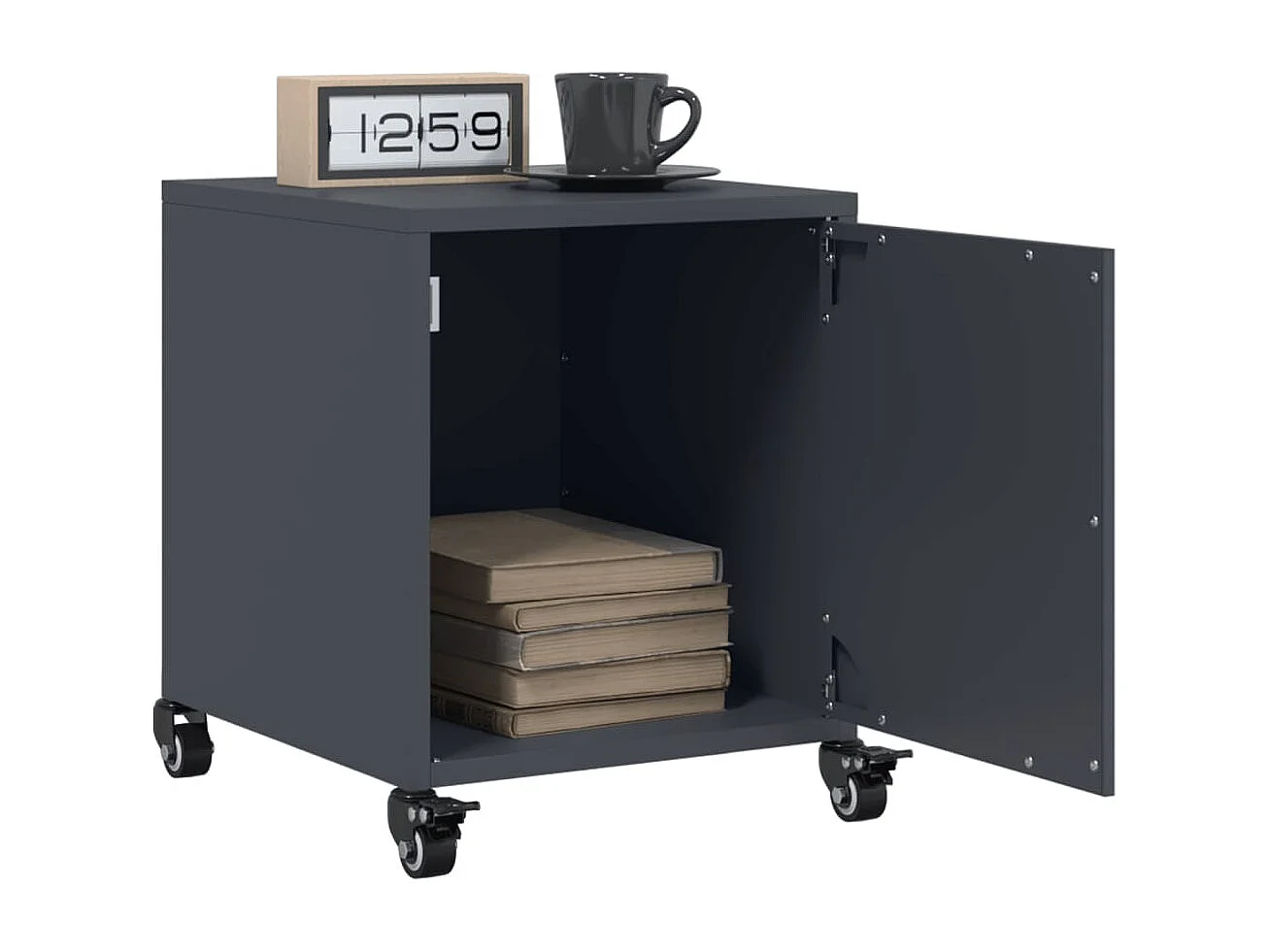 Nachtkastjes 2 st 36x39x43,5 cm staal antracietkleurig BE180891