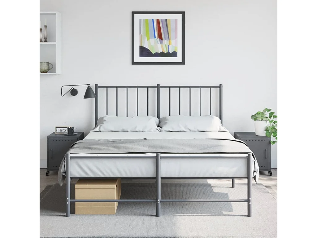 Nachtkastjes 2 st 36x39x43,5 cm staal antracietkleurig BE180891