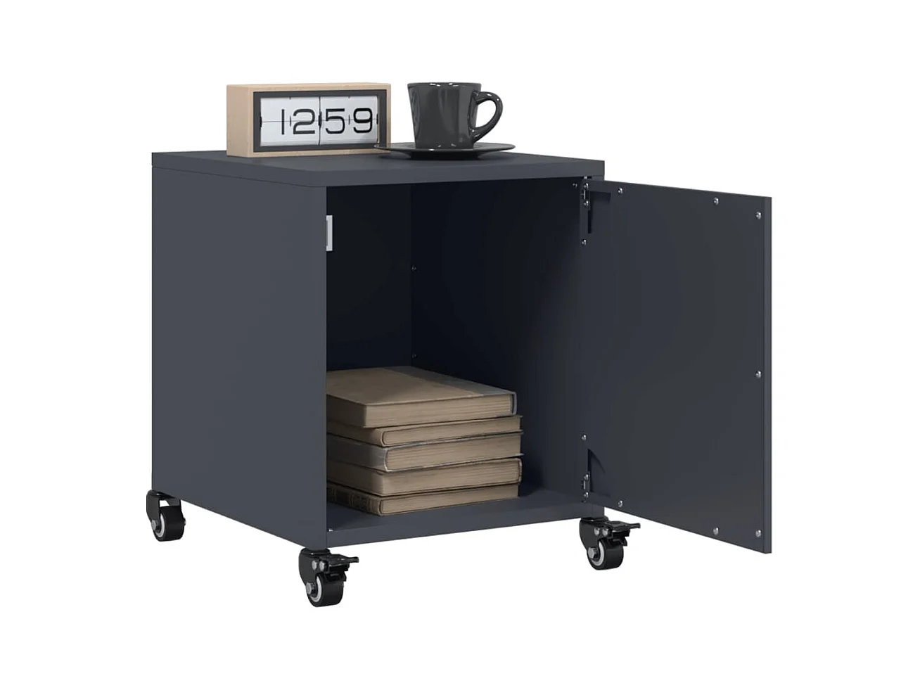 Tables de chevet 2 pcs anthracite 36x39x43,5 cm acier FR33039