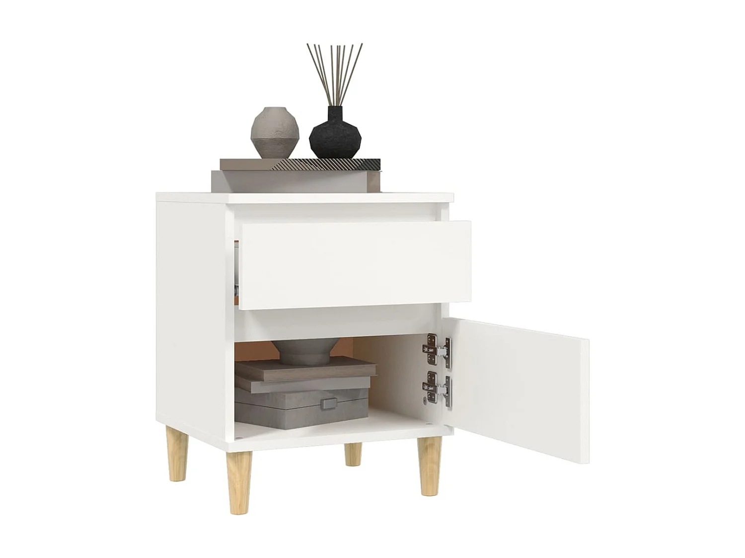 Tables de chevet 2 pcs Blanc 40x35x50 cm FR12946