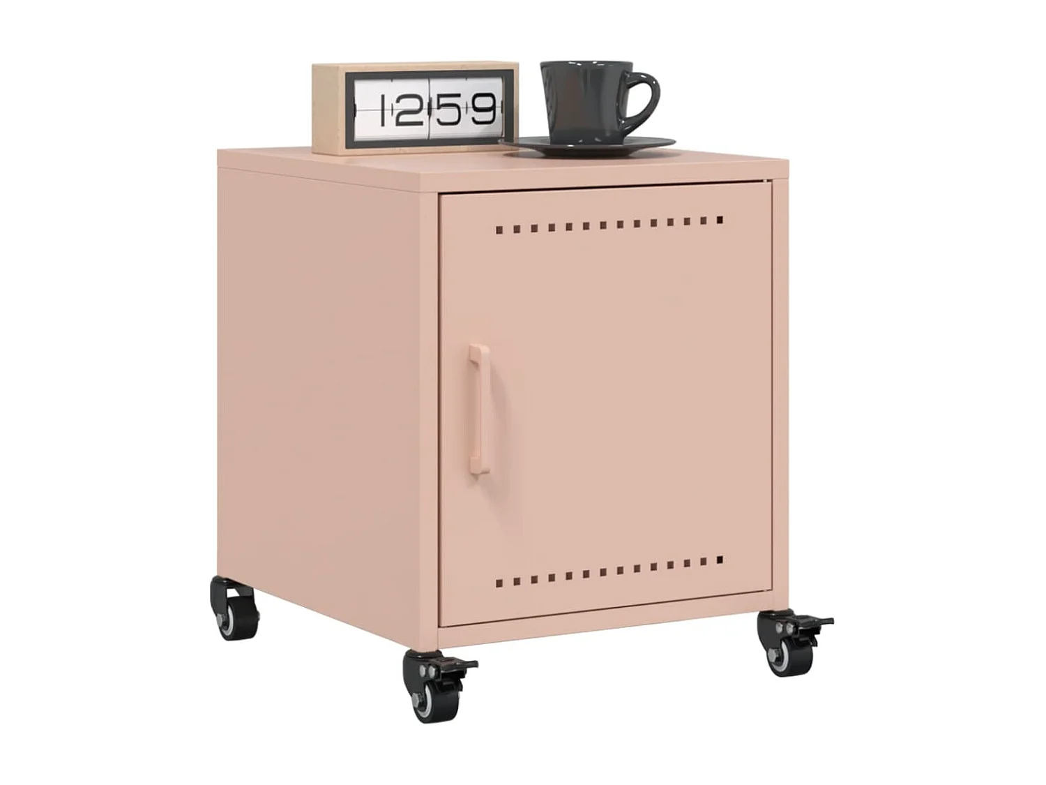 Comodino | Tavolino da notte | Tavolino da letto Rosa 36x38,5x43,5 cm in Acciaio